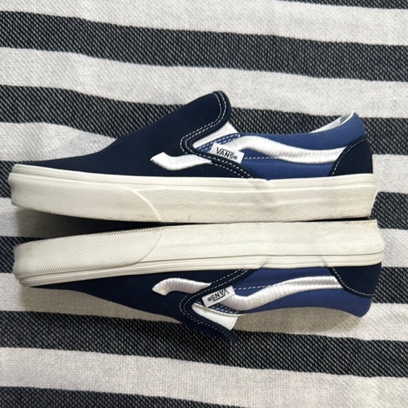 Vans Navy Blue Slip-On Canvas Shoes - Picture 3 of 7